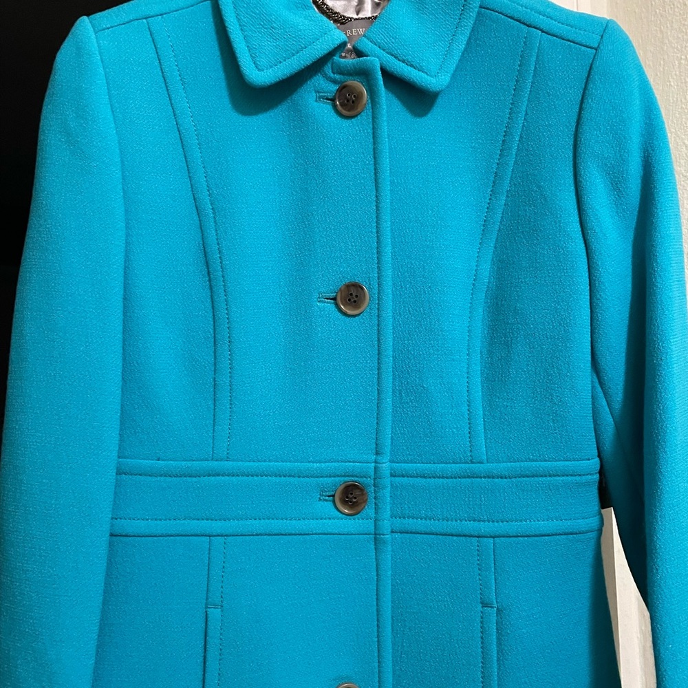 NWT J.CREW Lady Day Coat, Size 00, Color BL6498, Turquoise